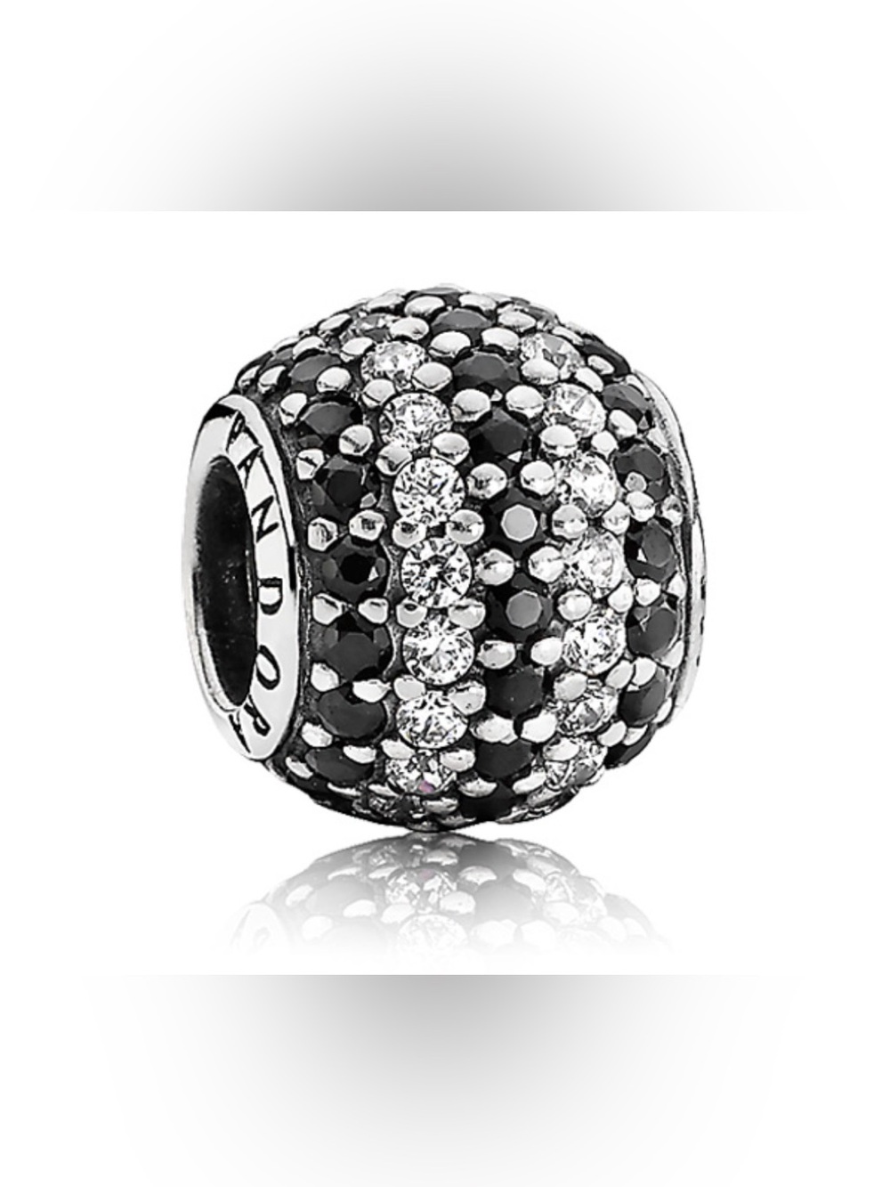 Authentic Pandora Retired Black Nautical Pave Lights Clear CZ S925 Ale Charm